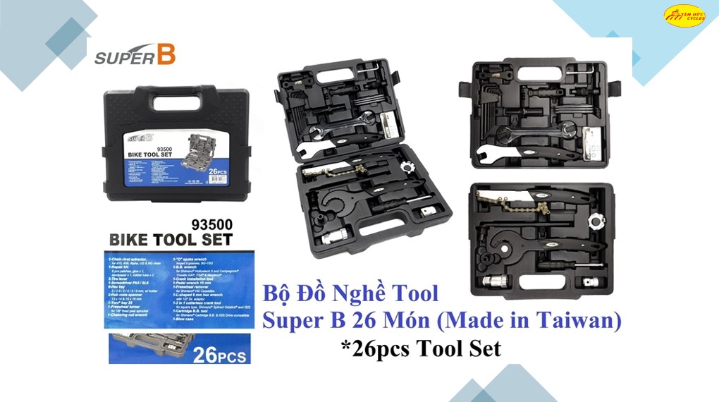 BỘ ĐỒ NGHỀ LẮP RÁP XE ĐẠP SUPER B 26 MÓN